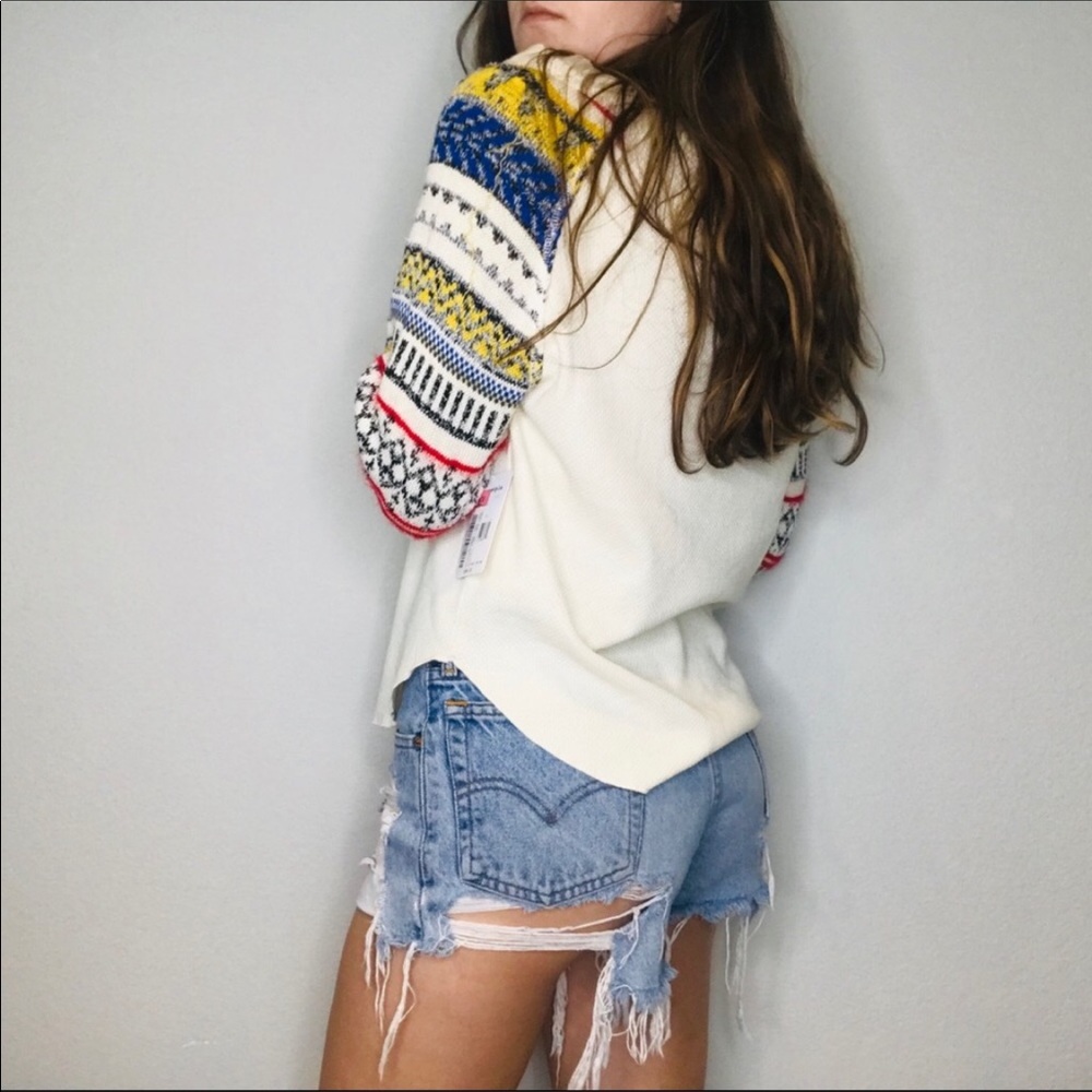 NWT Free People knit sleeve waffle knit thermal - Picture 5 of 5